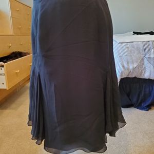 Valentino Roma Black Silk Flouncy Skirt Sz 6